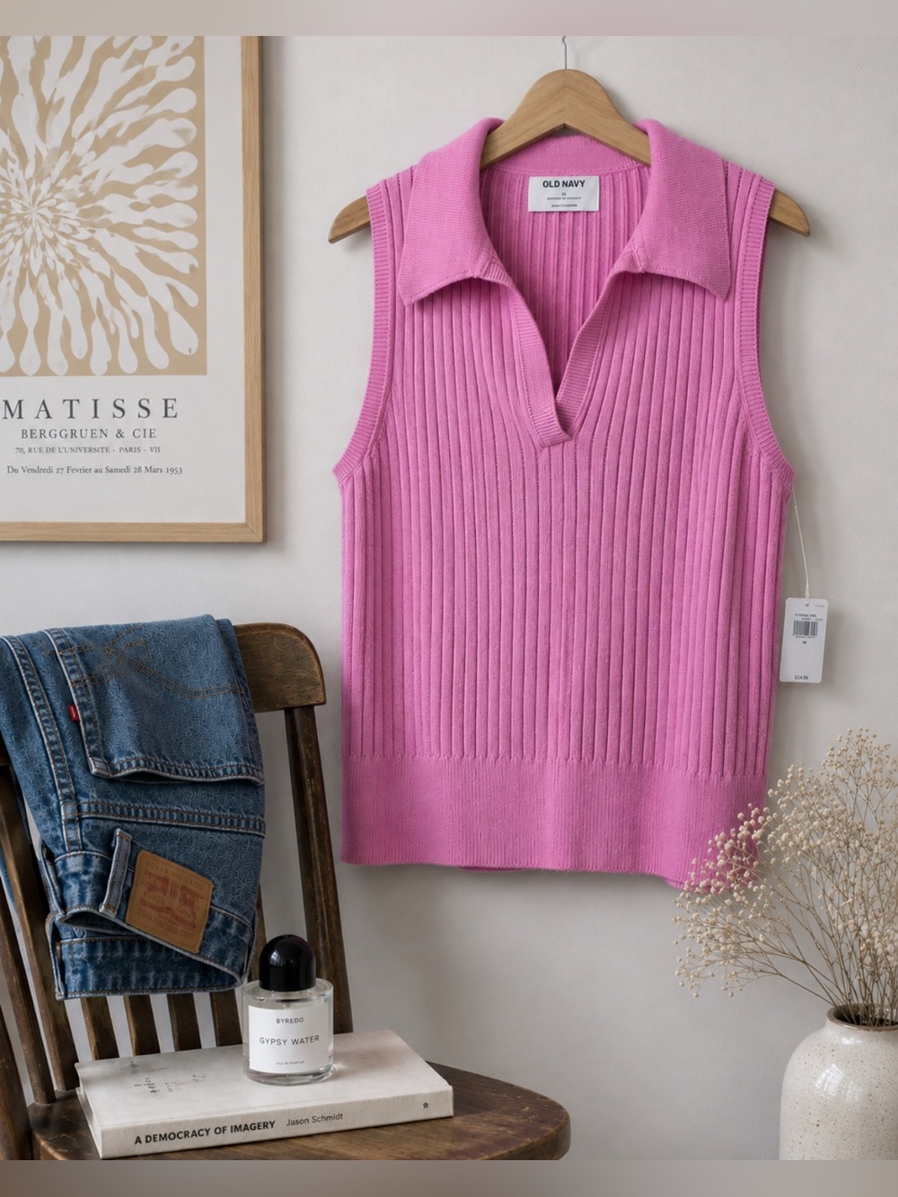 Old Navy Pink Ribbed Sweater Tank/M/NWT!
